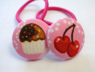 Cupcakes and Cherries Ponytail Holders