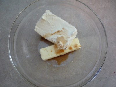 Making the Frosting (butter, cream cheese and vanilla)